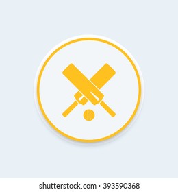Cricket icon, cricket bats and ball vector illustration