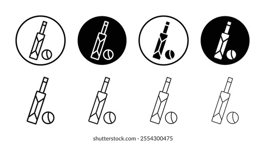 Cricket icon Black and white outline vector