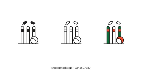 Cricket icon design with white background stock illustration