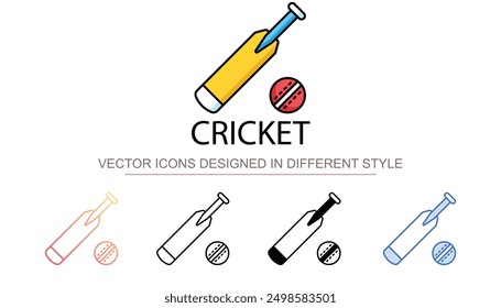 Diseño de icono de cricket con fondo blanco