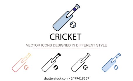 Cricket-Symboldesign auf weißem Hintergrund, Stockgrafik
