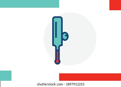 Cricket icon line filled color concept related sport and game elements.
     