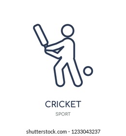 Cricket icon. Cricket linear symbol design from sport collection. Simple outline element vector illustration on white background