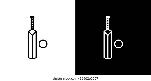 Diseños de Vector de logotipo de icono de cricket. conjunto de iconos en blanco y negro