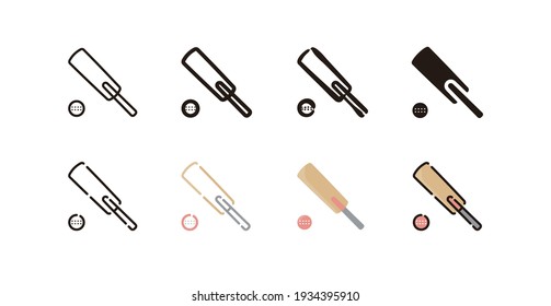 Cricket Icon Set (8 different style vector icon set)