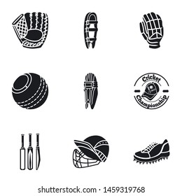 Cricket icon set. Simple set of 9 cricket vector icons for web design isolated on white background