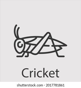 icono del vector del cricket.Acto editable.Signo de estilo lineal para el uso de aplicaciones de diseño web y móviles,logotipo.Ilustración del símbolo.Gráficos vectoriales de píxeles - Vector