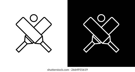 Ilustración vectorial de iconos de cricket - iconos de vectores de estilo negro de alta calidad