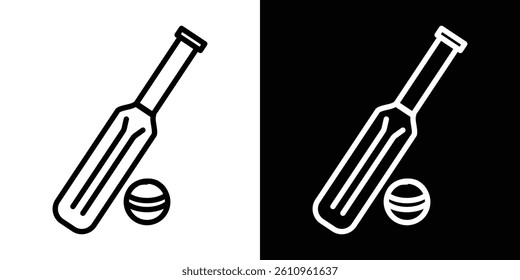 Cricket icon Vector isolated outline drawing.
