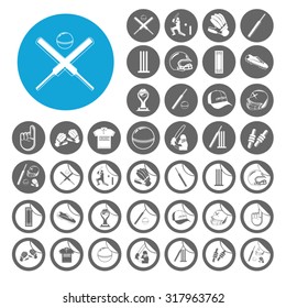 Cricket icons set. Illustration EPS10