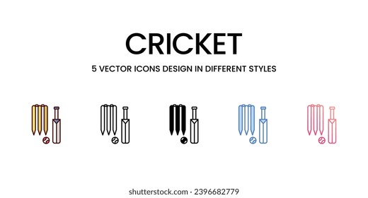 Cricket icons set vector illustration. vector stock,