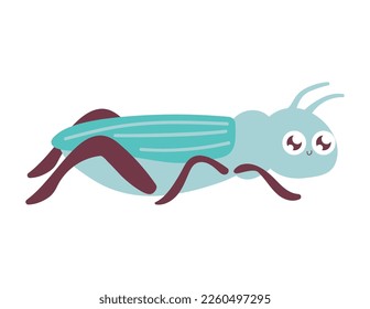 cricket insect cartoon icon isolated