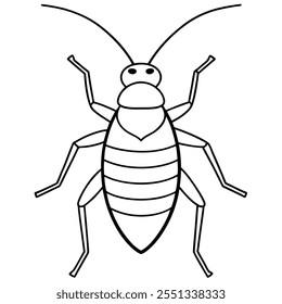 Ilustración vectorial plana del insecto del grillo en un fondo blanco