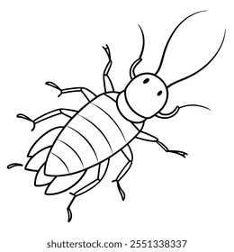 Ilustración vectorial plana del insecto del grillo en un fondo blanco