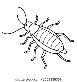 Ilustración vectorial plana del insecto del grillo en un fondo blanco