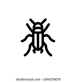 cricket insect icon outline black