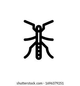 cricket insect icon outline black