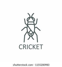 cricket insect logo isolated on white background. vector illustration