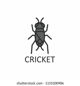 cricket insect logo isolated on white background. vector illustration