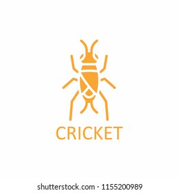 cricket insect logo isolated on white background. vector illustration