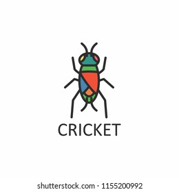 cricket insect logo isolated on white background. vector illustration