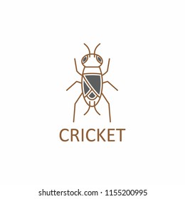 cricket insect logo isolated on white background. vector illustration