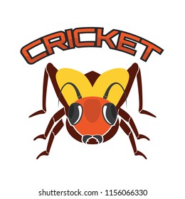 cricket insect logo isolated on white background. vector illustration