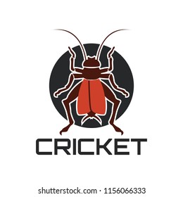 cricket insect logo isolated on white background. vector illustration