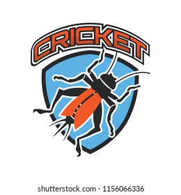 cricket insect logo isolated on white background. vector illustration