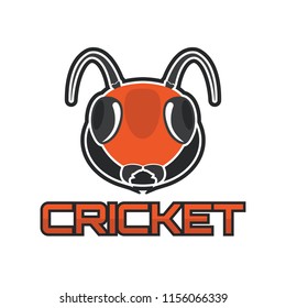 cricket insect logo isolated on white background. vector illustration