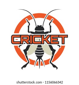 cricket insect logo isolated on white background. vector illustration