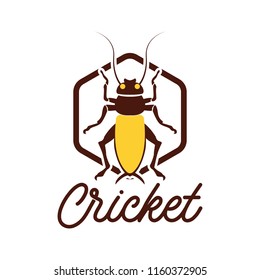 cricket insect logo isolated on white background. vector illustration