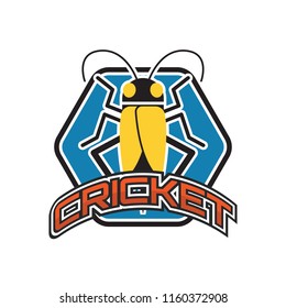 cricket insect logo isolated on white background. vector illustration