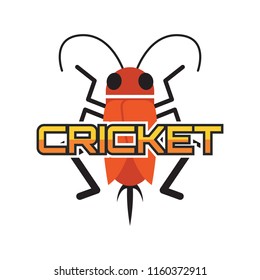 cricket insect logo isolated on white background. vector illustration