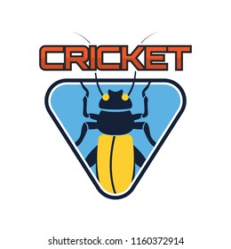 cricket insect logo isolated on white background. vector illustration