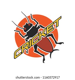 cricket insect logo isolated on white background. vector illustration