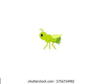 Cricket insect vector flat icon. Isolated Grasshopper emoji illustration 