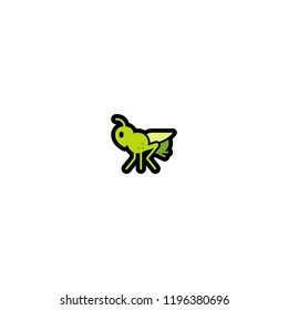 Cricket insect vector flat isolated icon