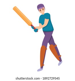Cricket kid sport icon. Cartoon of cricket kid sport vector icon for web design isolated on white background
