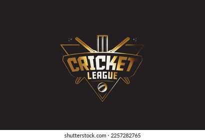 Premium Vector  Cricket championship logo badge black white color