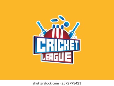 Cricket League logo with yellow background