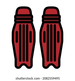 Cricket Leg Protection Icon. Editable Bold Outline With Color Fill Design. Vector Illustration.