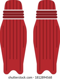 Cricket Leg Protection Icon. Flat Color Design. Vector Illustration.