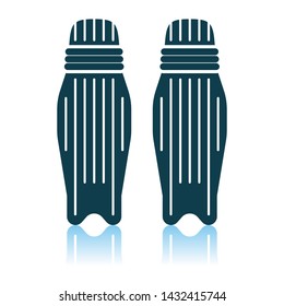 Cricket Leg Protection Icon. Shadow Reflection Design. Vector Illustration.