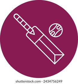Cricket Line Circle Icon Design For Personal And Commercial Use.