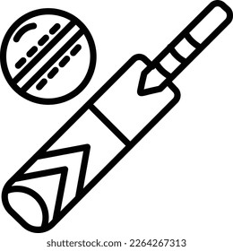 Cricket Line Vector Icon Design