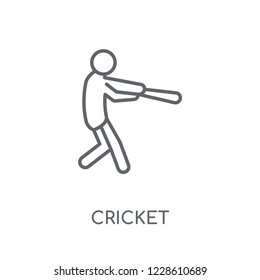 Cricket linear icon. Modern outline Cricket logo concept on white background from Sport collection. Suitable for use on web apps, mobile apps and print media.