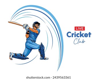 Cricket live motion social media design with character  