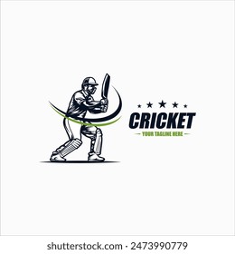 Cricket logo championship with Player illustration vector