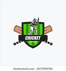 Cricket logo championship with Player illustration vector